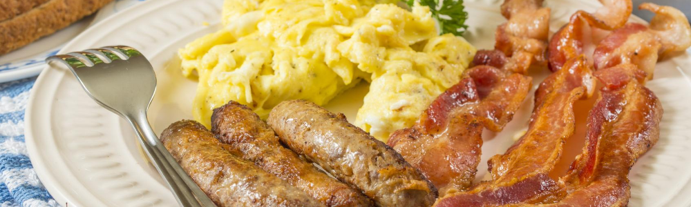 eggs and breakfast meat